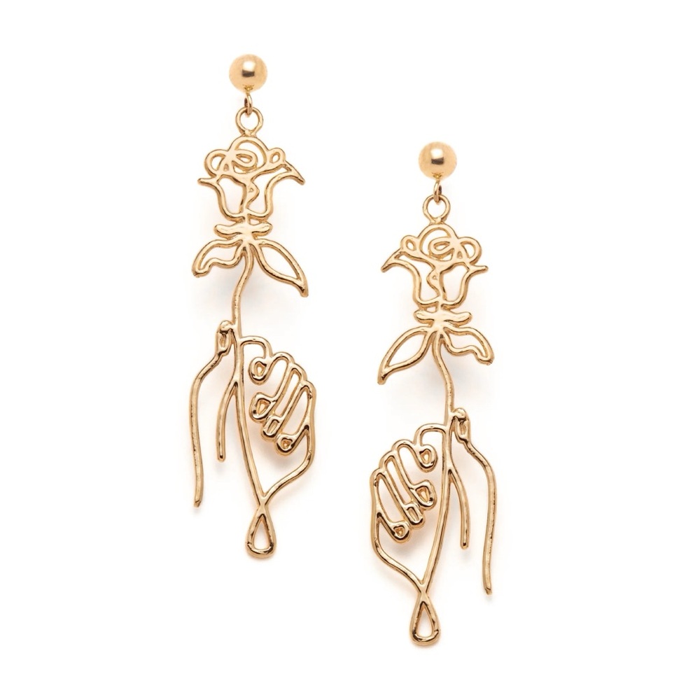 Sofia Zakia 14k Gold Picasso's Roses Earrings